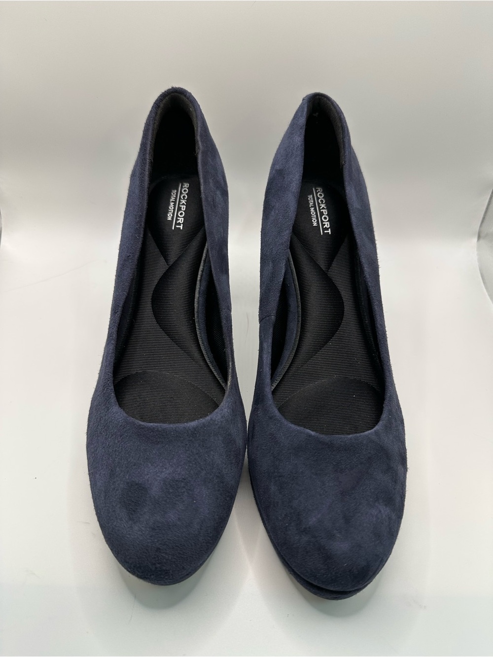 Rockport Navy Suede Round-Toe Pumps